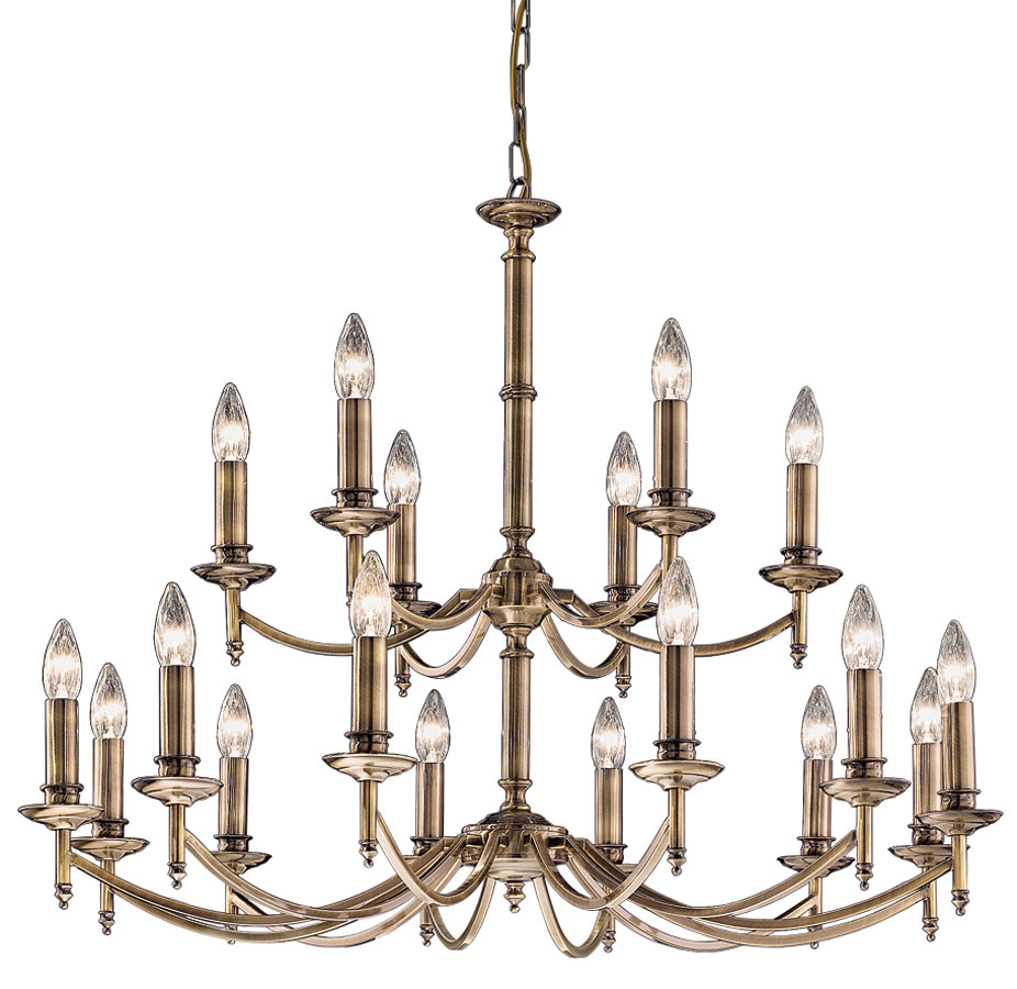 Classic Quality 18 Light 2-Tier Large Traditional Chandelier Bronze Finish