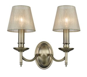 Franklite FL2091/2 Petrushka traditional 2 lamp twin wall light in bronze