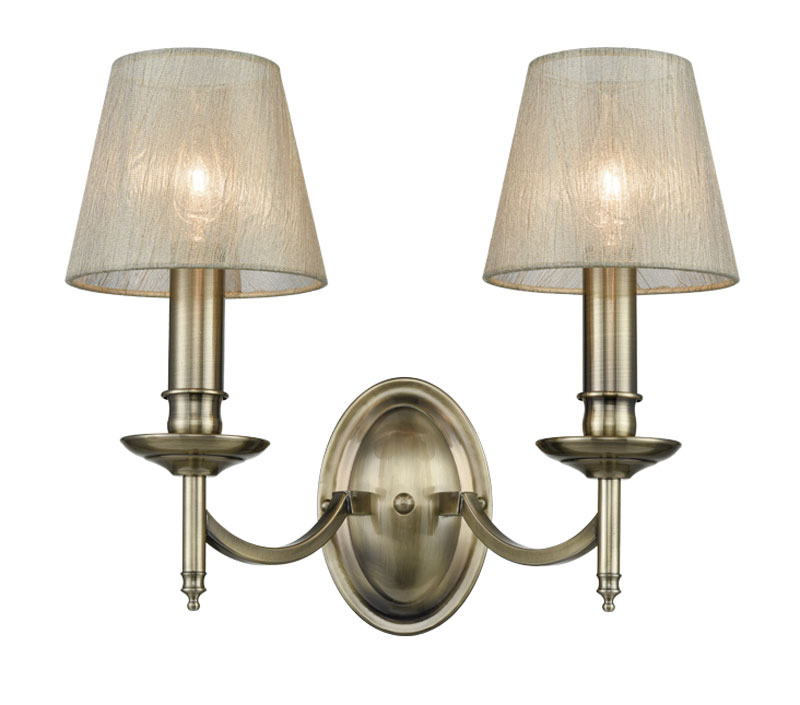 Classic Quality 2 Lamp Twin Wall Light Bronze Finish Without Shades