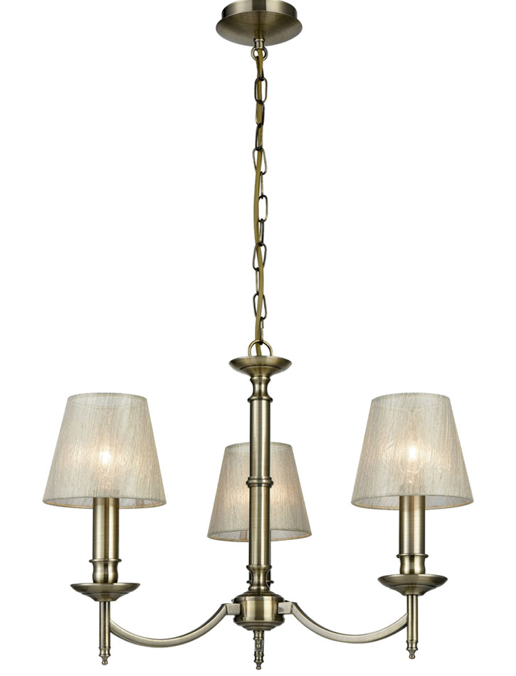 Classic Quality 3 Light Traditional Chandelier Bronze Without Shades