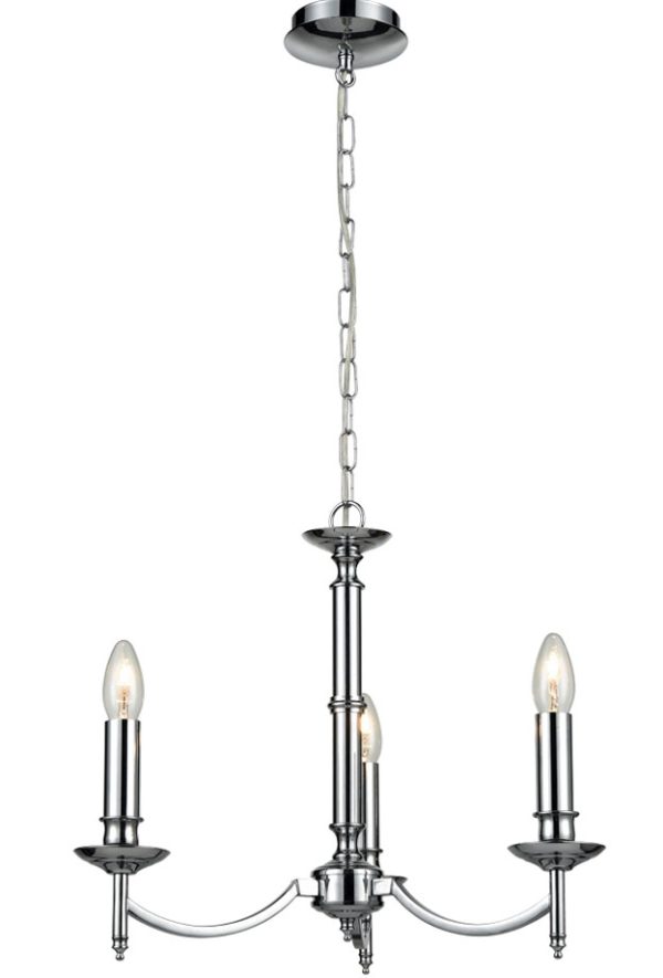 Franklite FL2090/3 Petrushka 3 light chandelier in polished chrome