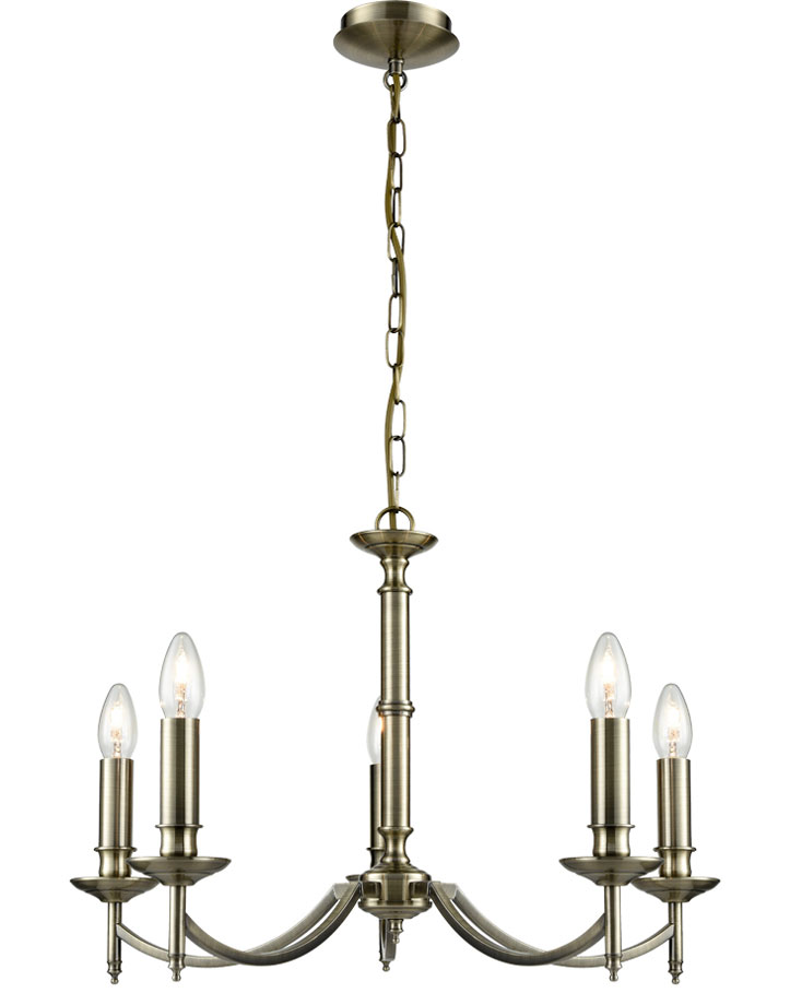Classic Quality 5 Light Traditional Chandelier Bronze Without Shades