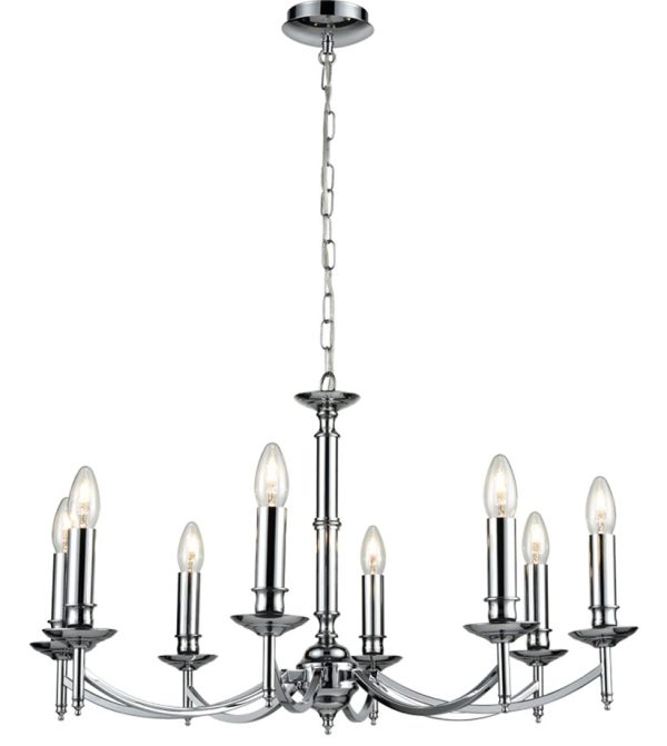 Franklite FL2090/8 Petrushka 8 light chandelier in polished chrome