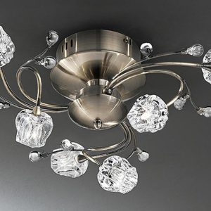 Franklite FL2169/6 Podette 6 light flush ceiling light in bronze finish