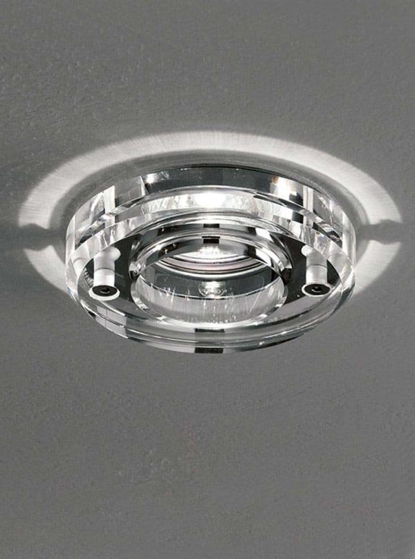 Low Voltage Round Crystal Bathroom Down Light Polished Chrome IP65
