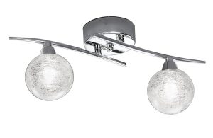 Franklite FL2297/2 336/3 Shardice 2 light flush mount ceiling or wall light in polished chrome