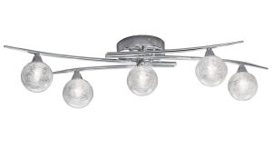 Franklite FL2297/5 Shardice 5 light flush mount ceiling light in polished chrome