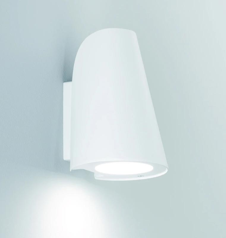 Modern 1 Light Small Outdoor Wall Down Light White IP44