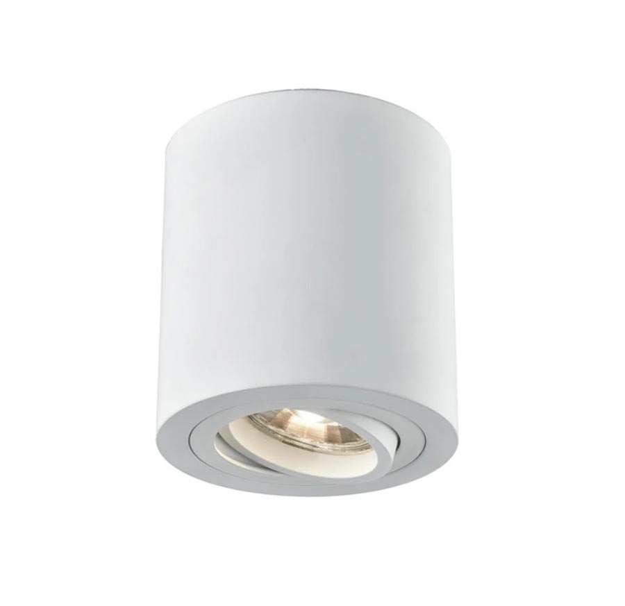 Surface Mounted Mains Voltage Tilt Downlight Matt White Finish