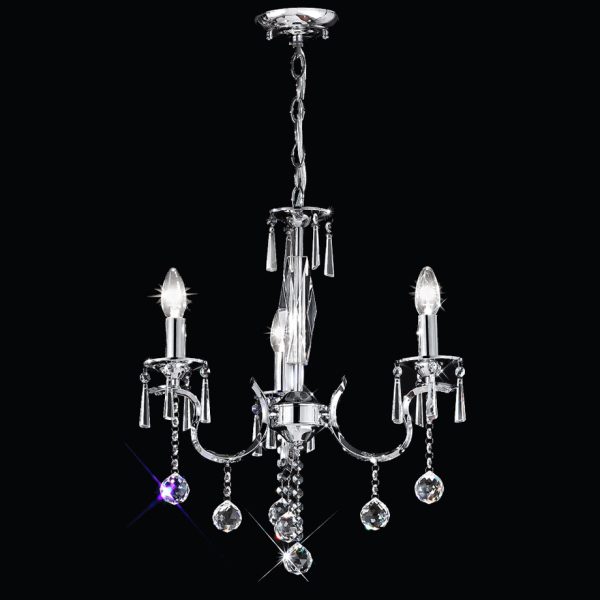 Franklite FL2155/3 Taffeta 5 light crystal chandelier in polished chrome