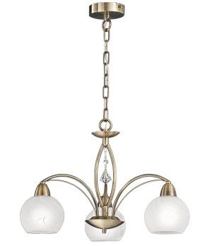 Franklite FL2278/3 Thea 3 arm ceiling light in bronze with alabaster glass shades