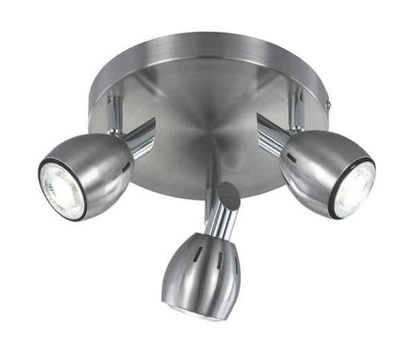 Quality Adjustable 3 Lamp Stylish Ceiling Spot Light Plate Satin Nickel