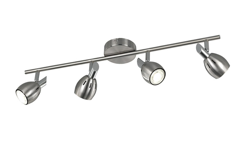 Quality Adjustable 4 Lamp Stylish Ceiling Spot Light Bar Satin Nickel