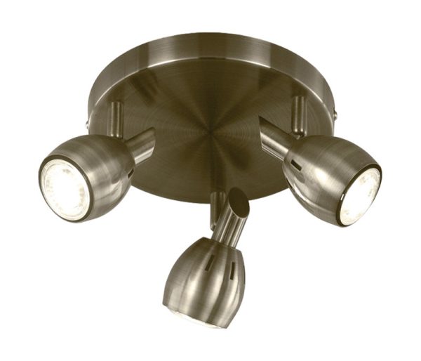 Quality Adjustable 3 Lamp Stylish Ceiling Spot Light Plate Bronze Finish