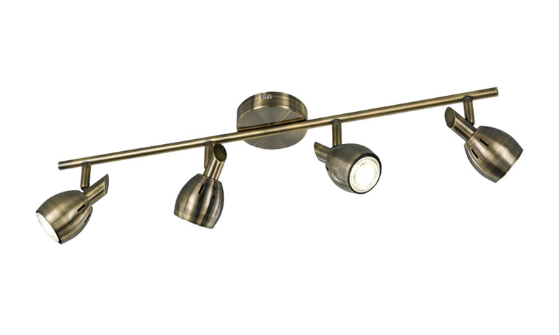 Quality Adjustable 4 Lamp Stylish Ceiling Spot Light Bar Bronze Finish