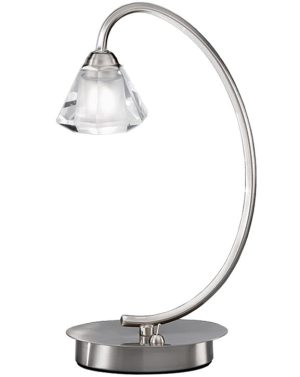 Franklite TL971 Twista single light table lamp in satin nickel with crystal glass shade