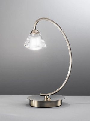 Franklite TL975 Twista single light table lamp in soft bronze with crystal glass shade