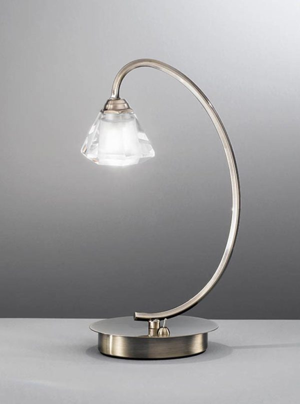 Franklite TL975 Twista single light table lamp in soft bronze with crystal glass shade