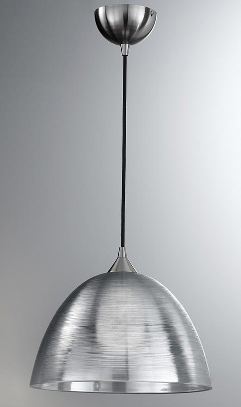 Contemporary 1 Light Large Ceiling Pendant Satin Nickel Silver Glass