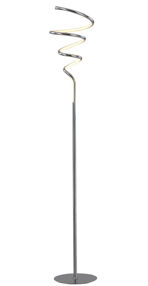 Ultra Modern Spiral 36w LED Floor Lamp Standard Polished Chrome