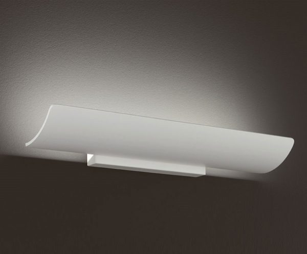 Contemporary 18w LED Medium Wall Up Light Trough White Metal