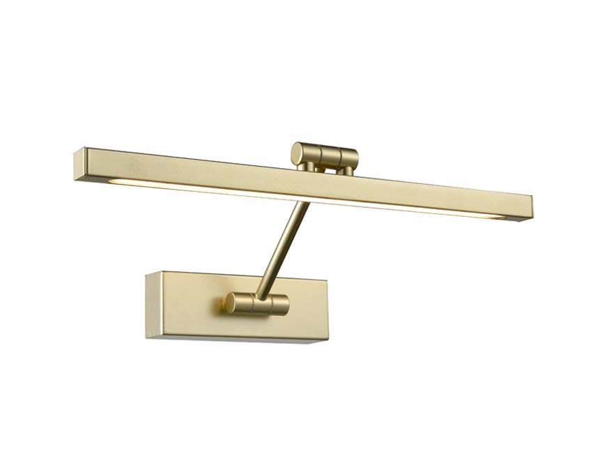 Modern 38cm Square Section 8w LED Adjustable Picture Light Matt Gold