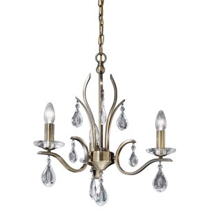 Franklite FL2299/3 Willow 3 light chandelier in bronze with crystal drops