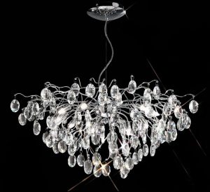 Franklite FL2326/13 Wisteria 13 lamp crystal chandelier pendant in polished chrome