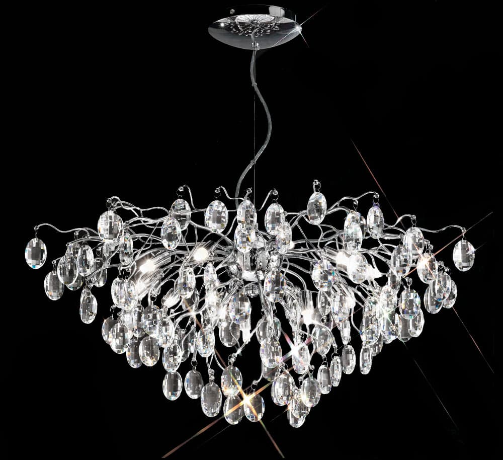 Impressive Quality 13 Light Crystal Pendant Chandelier Polished Chrome