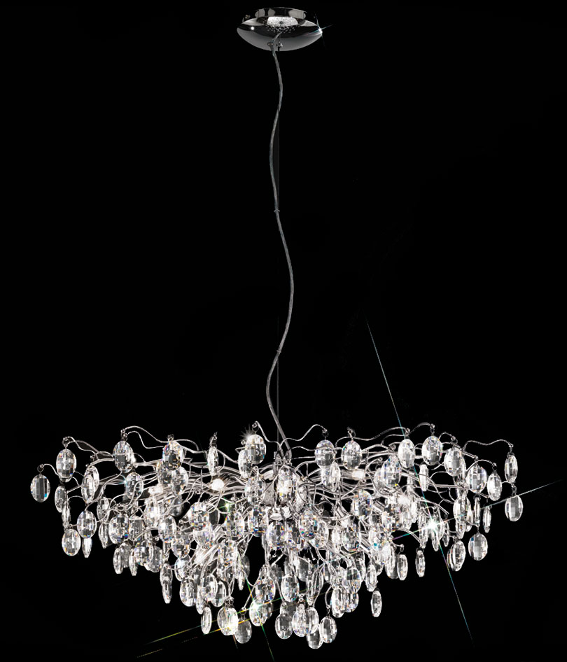 Impressive Quality 15 Light Crystal Pendant Chandelier Polished Chrome