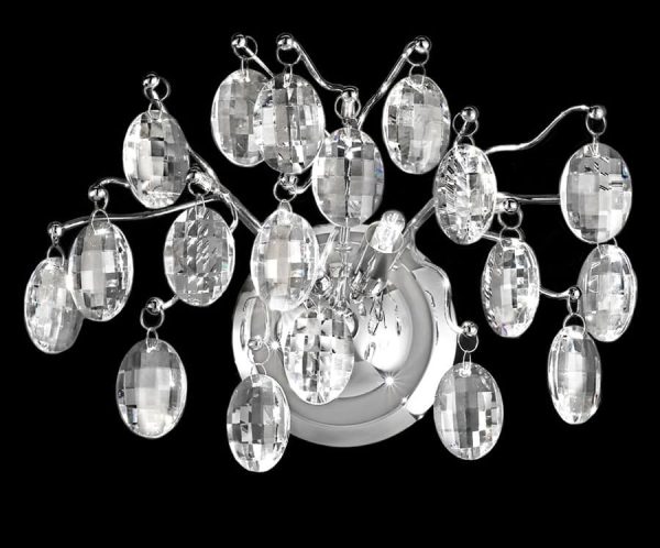 Franklite FL2326/2 Wisteria 2 lamp crystal wall light in polished chrome