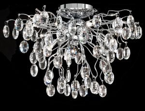 Franklite FL2326/8 Wisteria 8 lamp flush mount crystal ceiling light in polished chrome