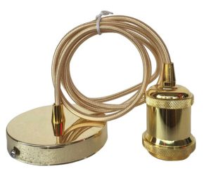 French gold finish ceiling pendant cable set with E27 lamp holder