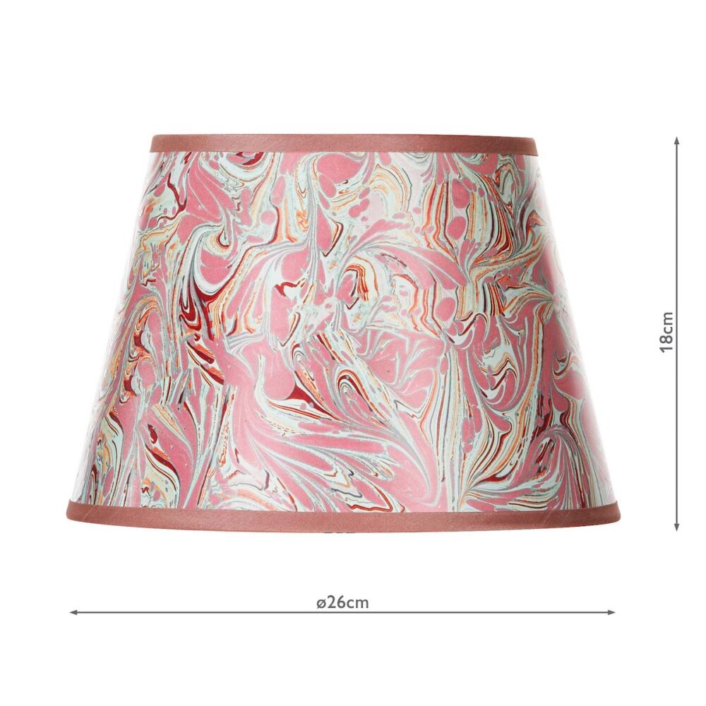 Frida Red Marble Tapered Card Table Lamp Shade 10 Inch