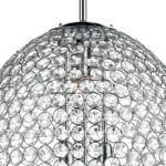 Dar Frost 5 Light Crystal Ceiling Pendant Polished Chrome