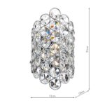 Dar Frost Switched Crystal Wall Light Polished Chrome