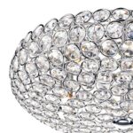 Dar Frost Modern 5 Lamp Flush Crystal Ceiling Light Chrome