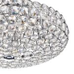 Dar Frost Modern 5 Lamp Flush Crystal Ceiling Light Chrome
