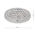 Dar Frost Modern 5 Lamp Flush Crystal Ceiling Light Chrome