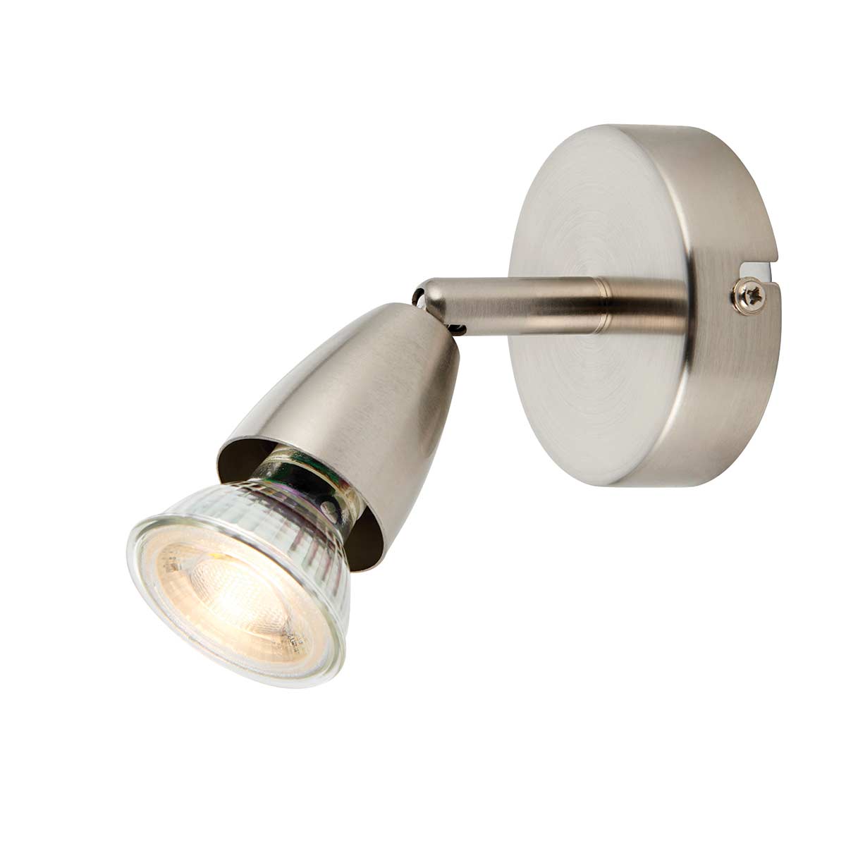 Amalfi Modern Single Wall Or Ceiling Spotlight Satin Nickel