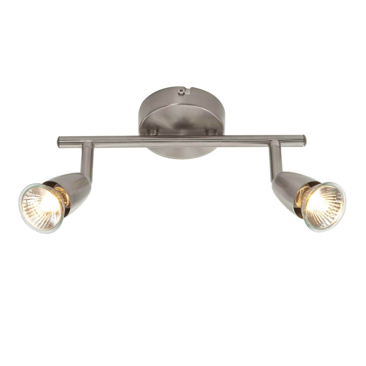 Amalfi Modern 2 Lamp Ceiling Spotlight Bar Satin Nickel