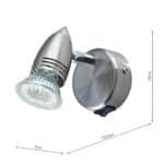 Gemini Single Wall Spot Light With Switch Satin Chrome