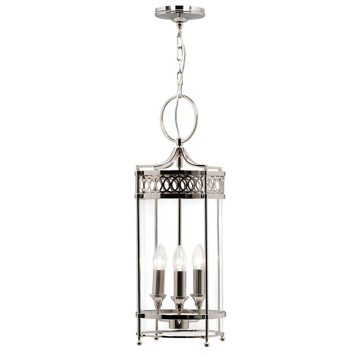 Elstead Guildhall Georgian 3 Light Polished Nickel Hall Lantern