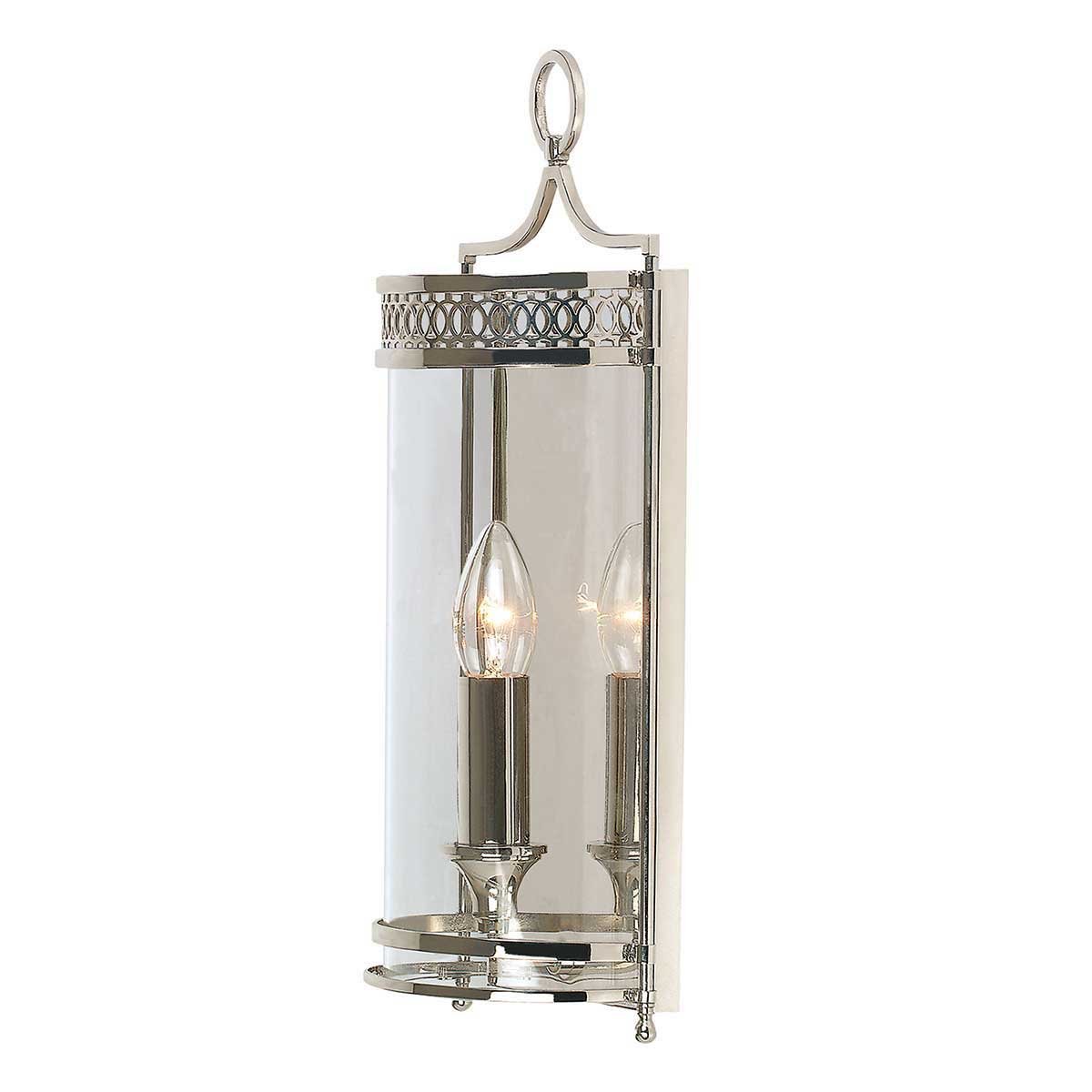 Elstead Guildhall Polished Nickel Flush Georgian Wall Lantern