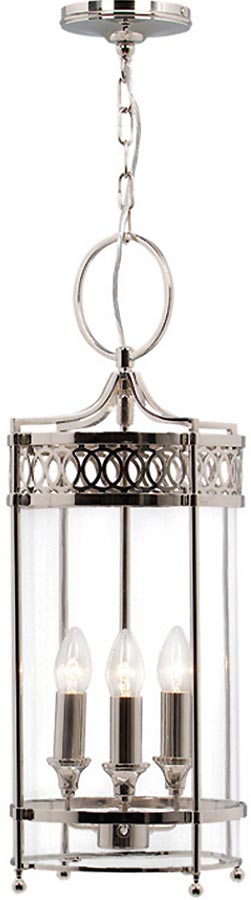 Elstead Guildhall Georgian 3 Light Polished Nickel Hall Lantern