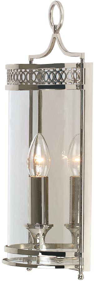 Elstead Guildhall Polished Nickel Flush Georgian Wall Lantern