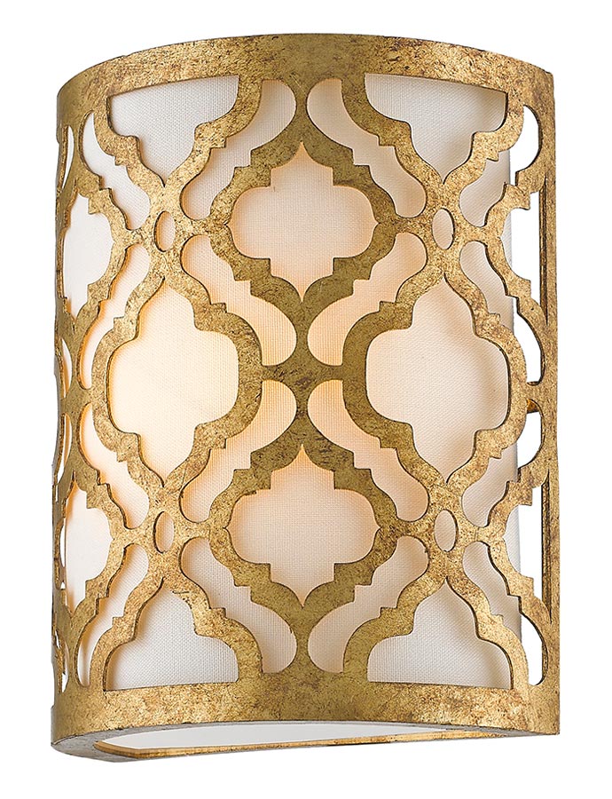 Gilded Nola Arabella 1 Light Flush Mount Wall Light Distressed Gold