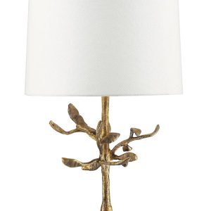 Gilded Nola Audubon Park 1 Light Table Lamp Distressed Gold Crystal