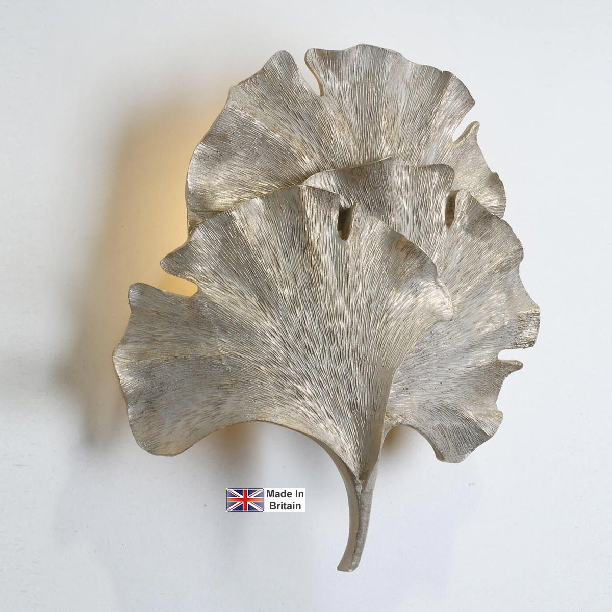 Gingko Leaf Handmade Single Wall Washer Light Cream / Gold