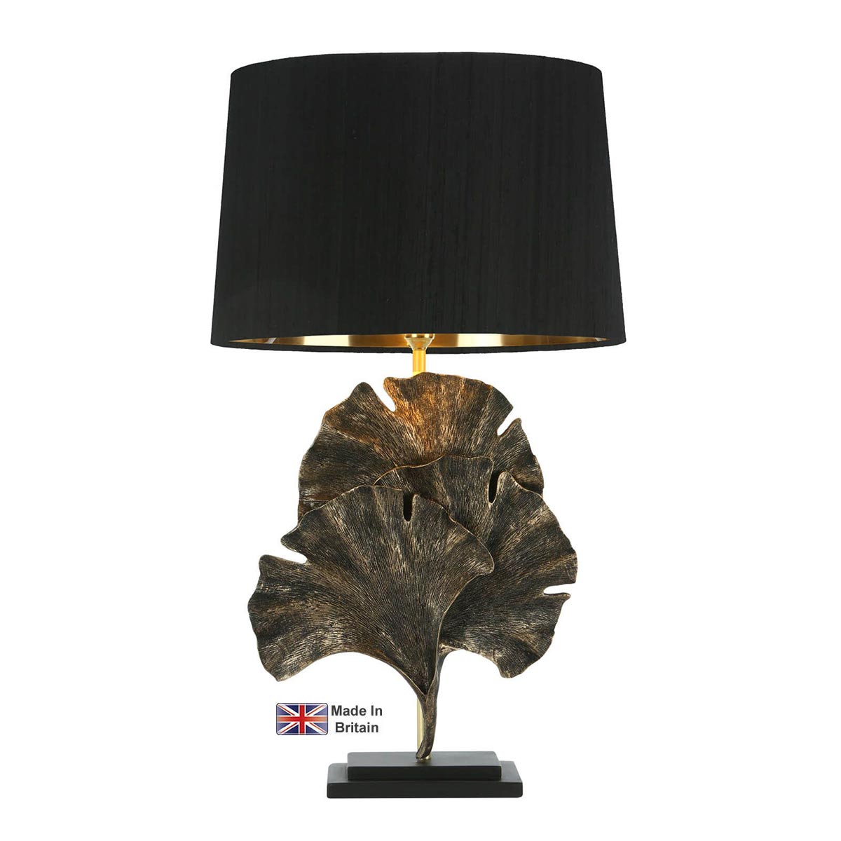 Gingko Leaf Handmade Table Lamp Base Only Black / Gold